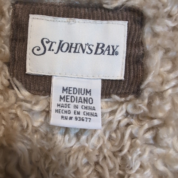 Y2K St Johns Bay Corduroy Sherpa Collar Jacket Coat - Picture 5 of 11